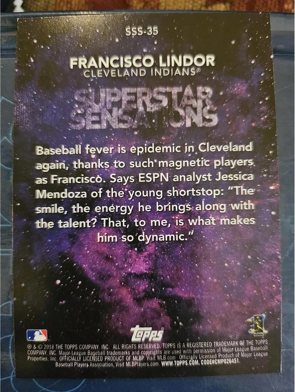 Francisco Lindor - 2018 Topps Superstar Sensations Insert #SSS-35 - RAW Mint